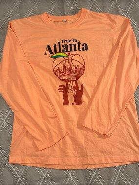 NBA Peach Long Sleeve 'True To Atlanta' Graphic Tee